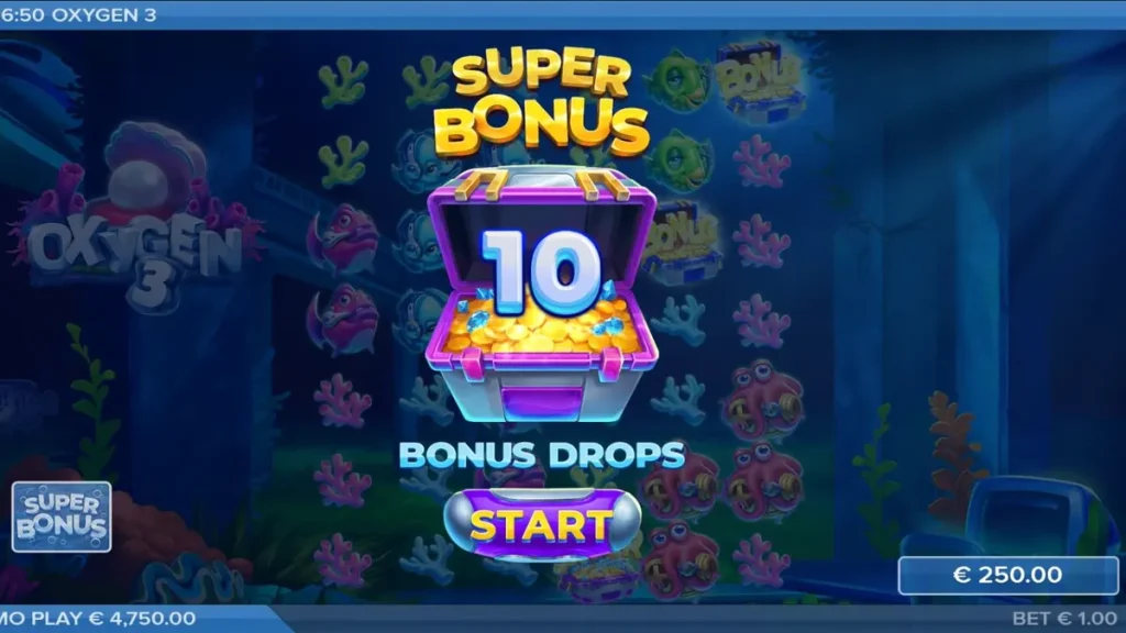 Tampilan visual slot Oxygen 3 dengan tema bawah air yang futuristik dan penuh warna